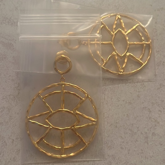 BNWT NEST EVIL EYE GOLD PLATED EARRINGS - Picture 4 of 8